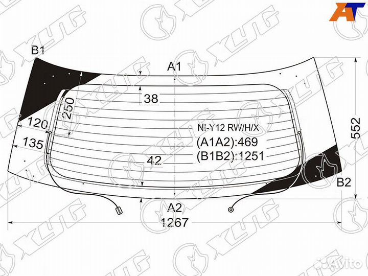 Стекло заднее Nissan AD Y12