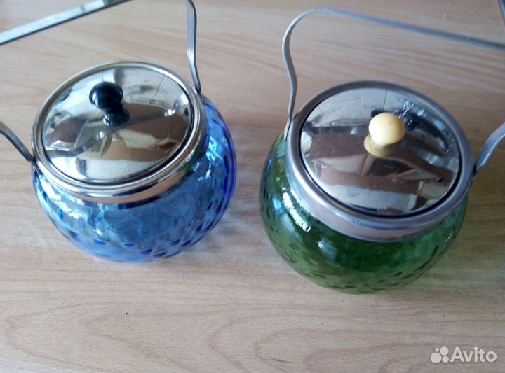Старинные сахарницы отличные стекло