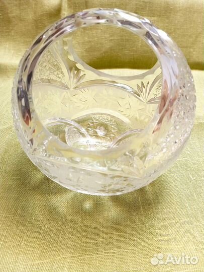 Хрустальная конфетница Корзинка СССР