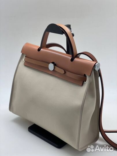 Сумка Hermes Herbag бежевая с коричневым