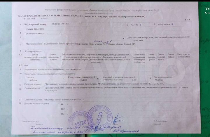 Участок 5 сот. (СНТ, ДНП)