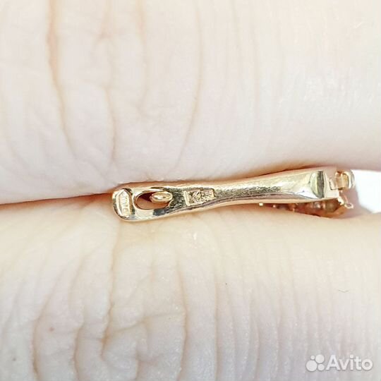 Золотые серьги 585 с фианитами