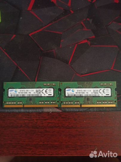 DDR3L для ноутбука 2*4 Gb samsung 1600 Mhz