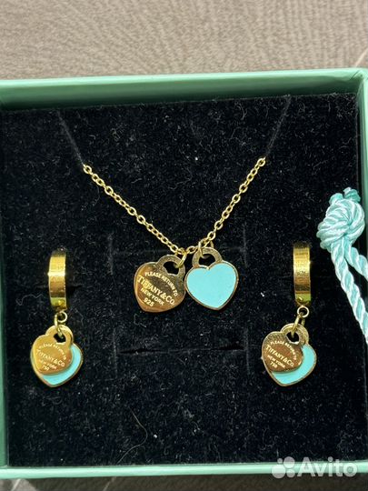 Tiffany кулон подвеска и серьги комплет