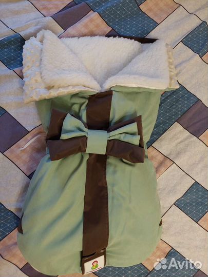 Конверт на выписку осень зима + съёмный мех