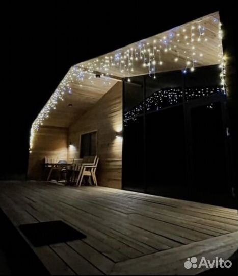 Украшение домов гирляндами