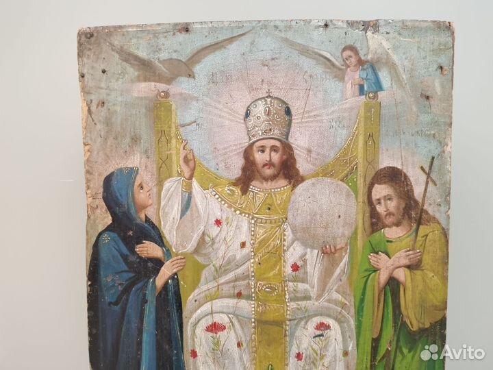 Икона Царь Славы Господь на троне 19 век