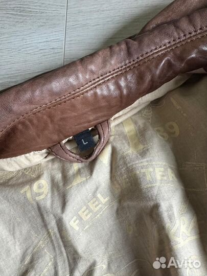 Мужской кожаный бомбер 54 56