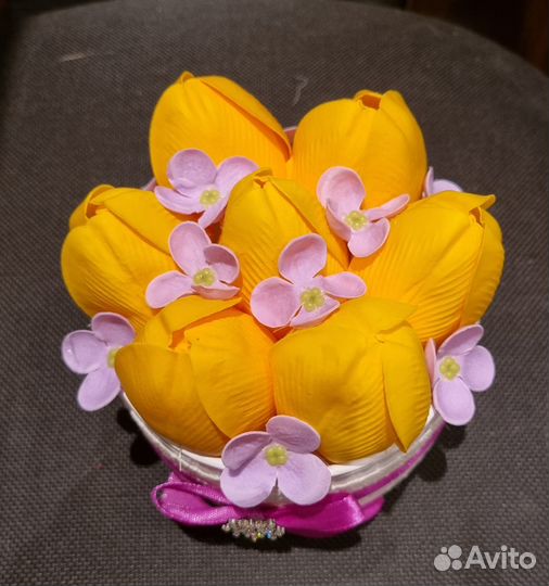 Букет тюльпанов из мыла