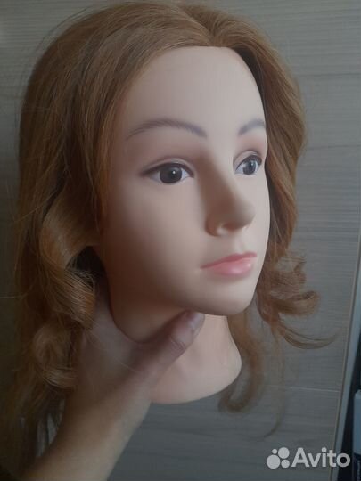 Голова манекен с натуральными волосами