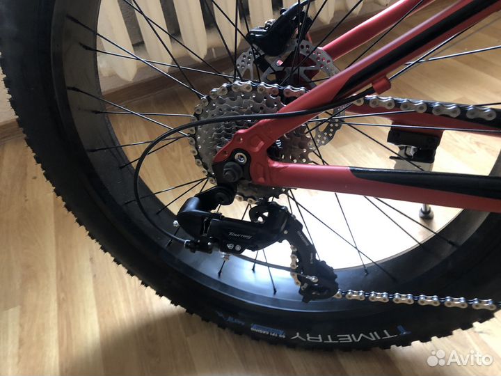 Велосипед фэтбайк. Time Try 120 красный. 24 колеса