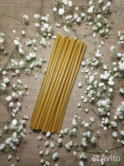 Неокрашенная (медовая) восковая свеча №80