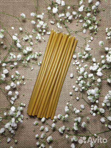 Неокрашенная (медовая) восковая свеча №80
