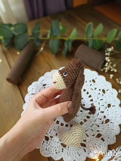 Вязаные игрушки. Ослик. Ручная работа