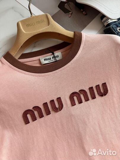 Футболка miu miu женская 2 цвета