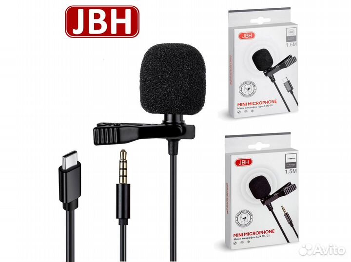 Петличный мини микрофон / jack 3.5mm или Type-C