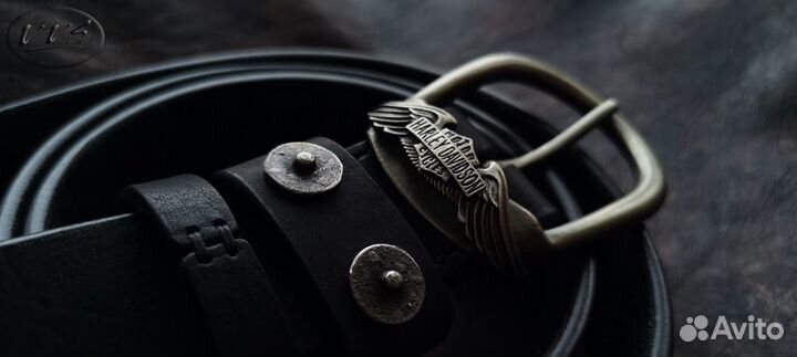 Кожаный ремень с пряжкой Харли-Дэвидсон / Harley-D