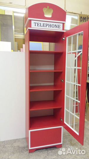 Красная Телефонная Будка Шкаф в детскую London-15