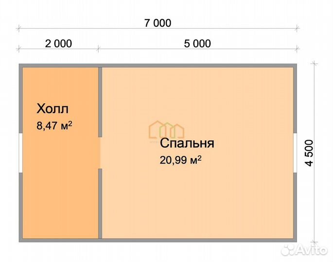 Каркасный дом 75м2 без внутренней отделки