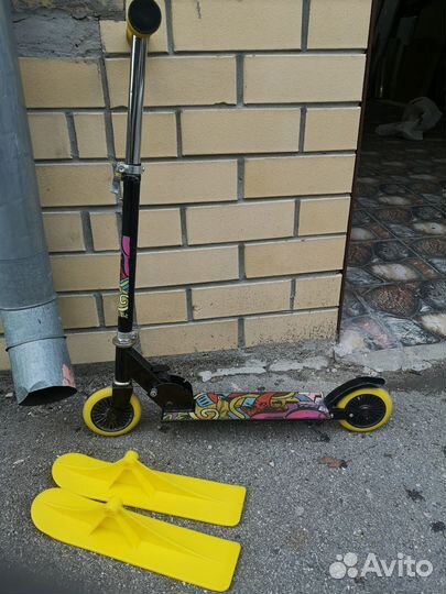 Самокат-снегокат 2в1 детский