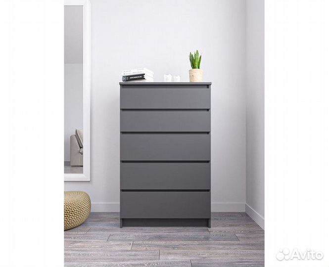 Комод 5 ящиков, графит