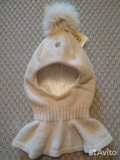 Новая зимняя шапка-шлем Николь, р-р 6 лет(52 см)