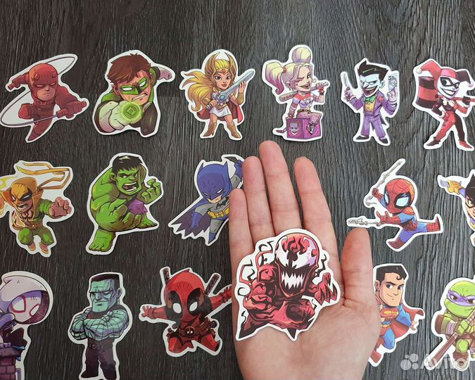 Наклейки супергерои Marvel DC комиксы, стикеры