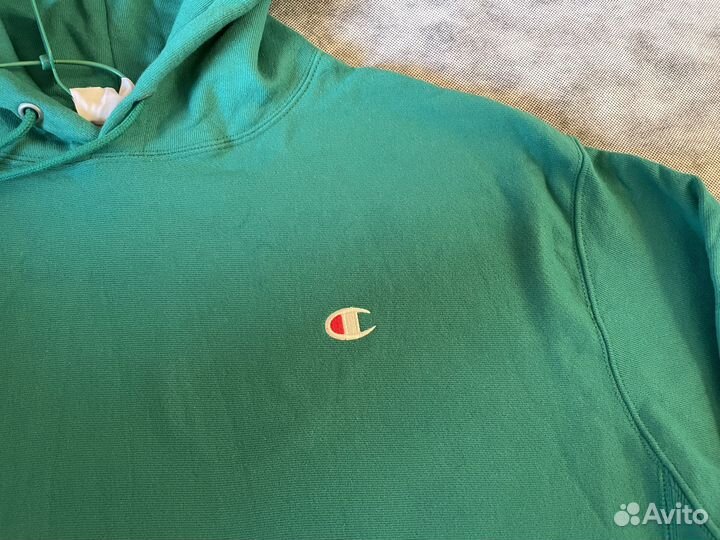 Худи зеленое champion оригинал
