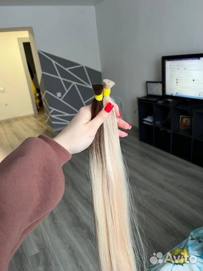 Волосы для наращивания 70 см блонд