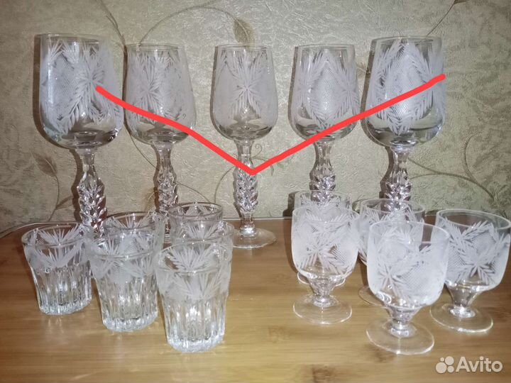 Набор из хрусталя - рюмки, стопки