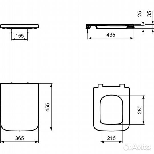 Сиденье с крышкой для унитаза Ideal Standard blend