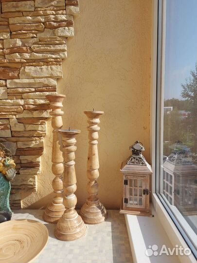 Подсвечники деревянные интерьерные