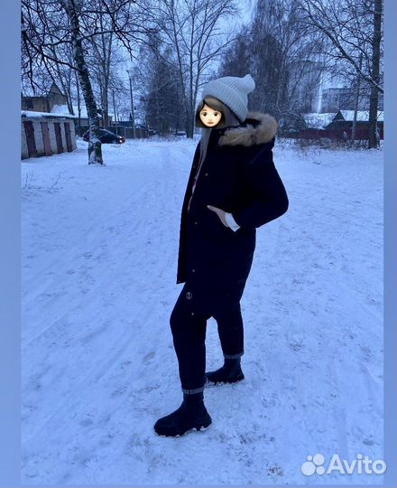 Пуховик зима женский 44 46 черная