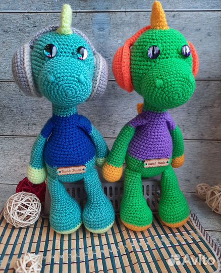 Вязаная игрушка динозавр дракон символ 2024 года