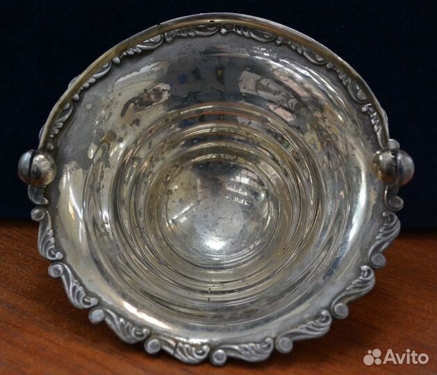 Серебряная вазочка 875 пр. звезда. (вес 155.3 гр )