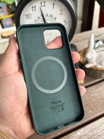 iPhone 12 12 Pro Кожаный чехол Зеленый