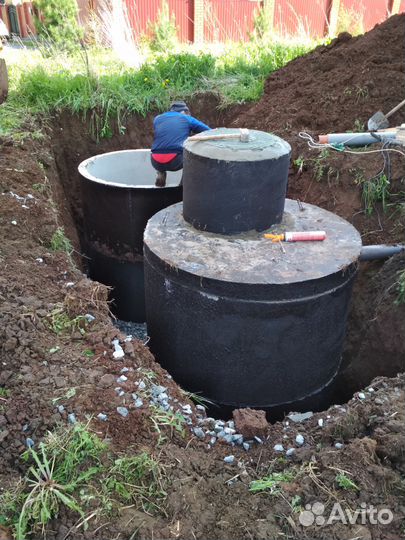 Выгребная яма из жб колец, Септик
