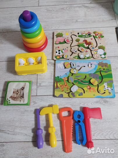 Кубик сортер, пирамидка, музыкальные игрушки