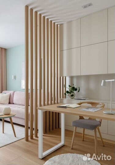 Перегородка интерьерная из брусков