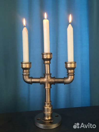 Подсвечник канделябр лофт