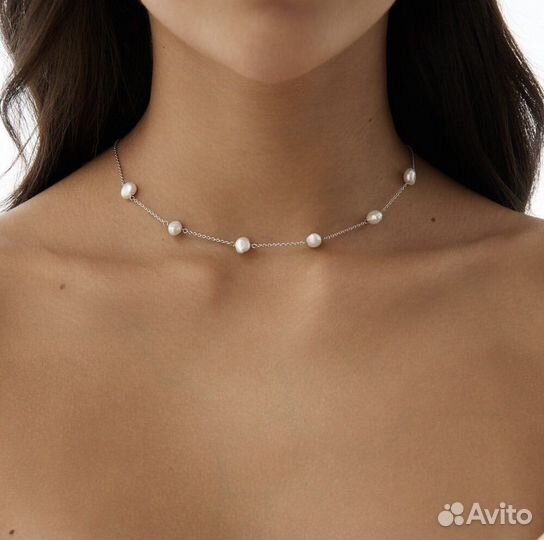 Колье с натуральным жемчугом