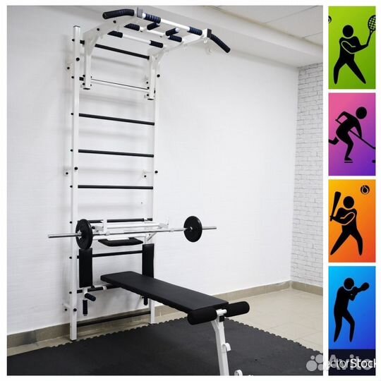 Шведская стенка турник+брусья+скамья