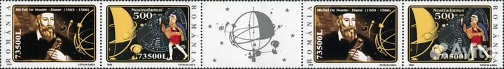 500 лет со дня рождения Нострадамуса. Румыния 2003