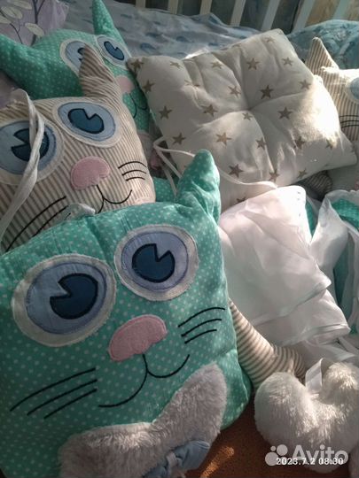 Бортики на кроватку + балдахин