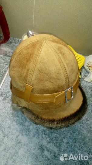 Шапка зимняя женская замша