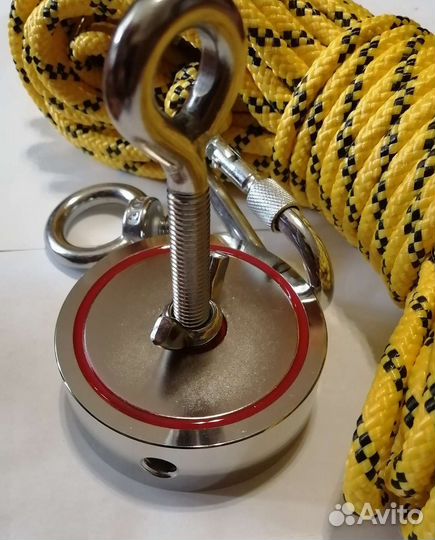 Поисковый магнит двухсторонний F 200 2 с верёвкой