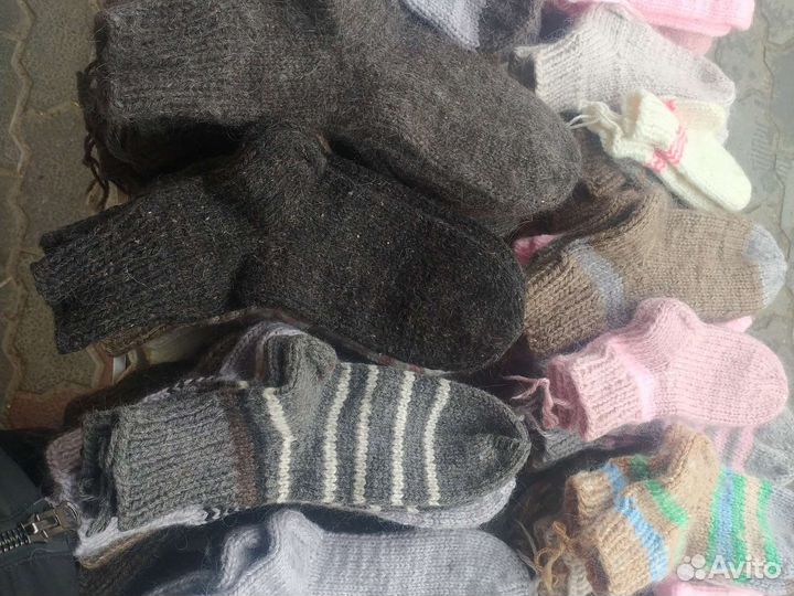 Носки шерстяные вязаные