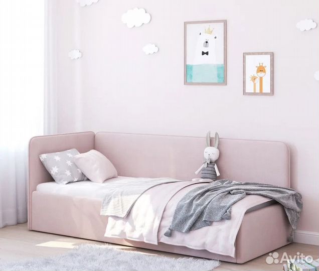 Детская кровать-диван Leonardo, цвет пудровый