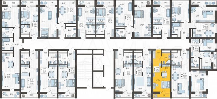 Квартира-студия, 23,3 м², 13/19 эт.