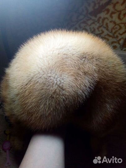 Шапка для девочки на 2-3 года, норковая, сшитая на